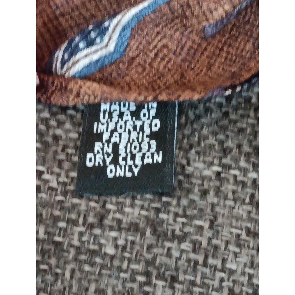 Tie 70s 80s 90s Y2K Mens Hagger Clothing Silk Brown Blue 4 Wide 57 Long